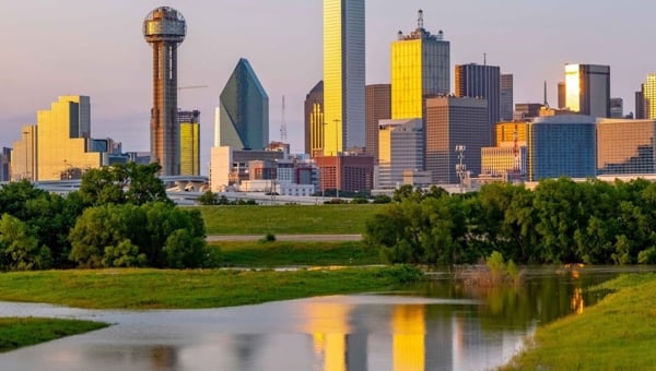 Dallas Fort Worth at sunset