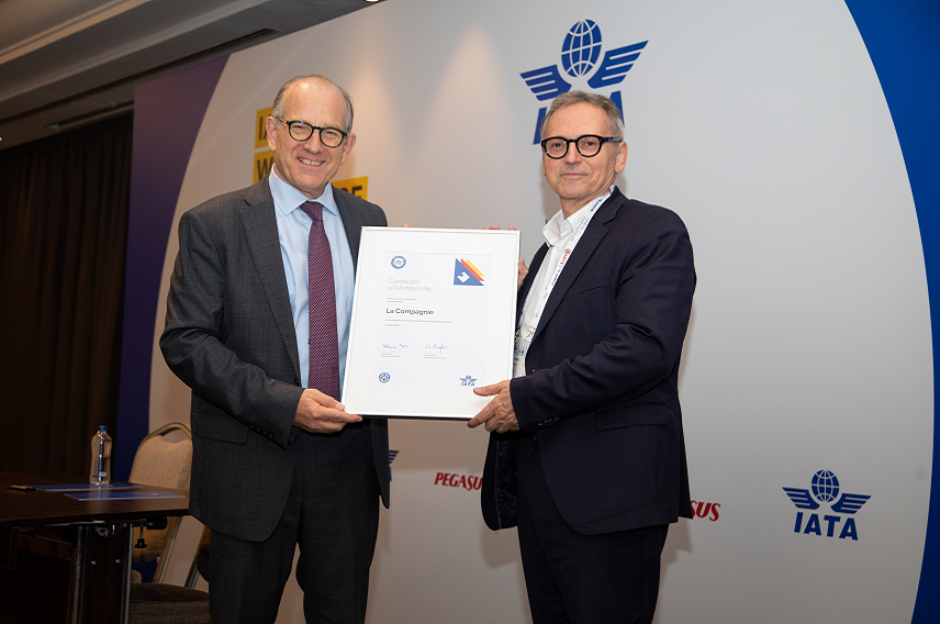 La Compagnie IATA membership ceremony