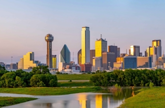 Dallas Fort Worth at sunset