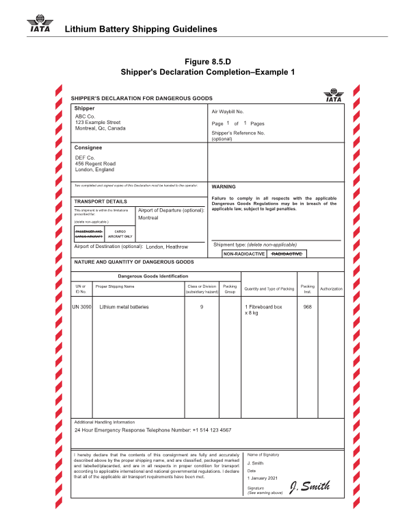 How to Fill in Dangerous Goods Shipping Paper