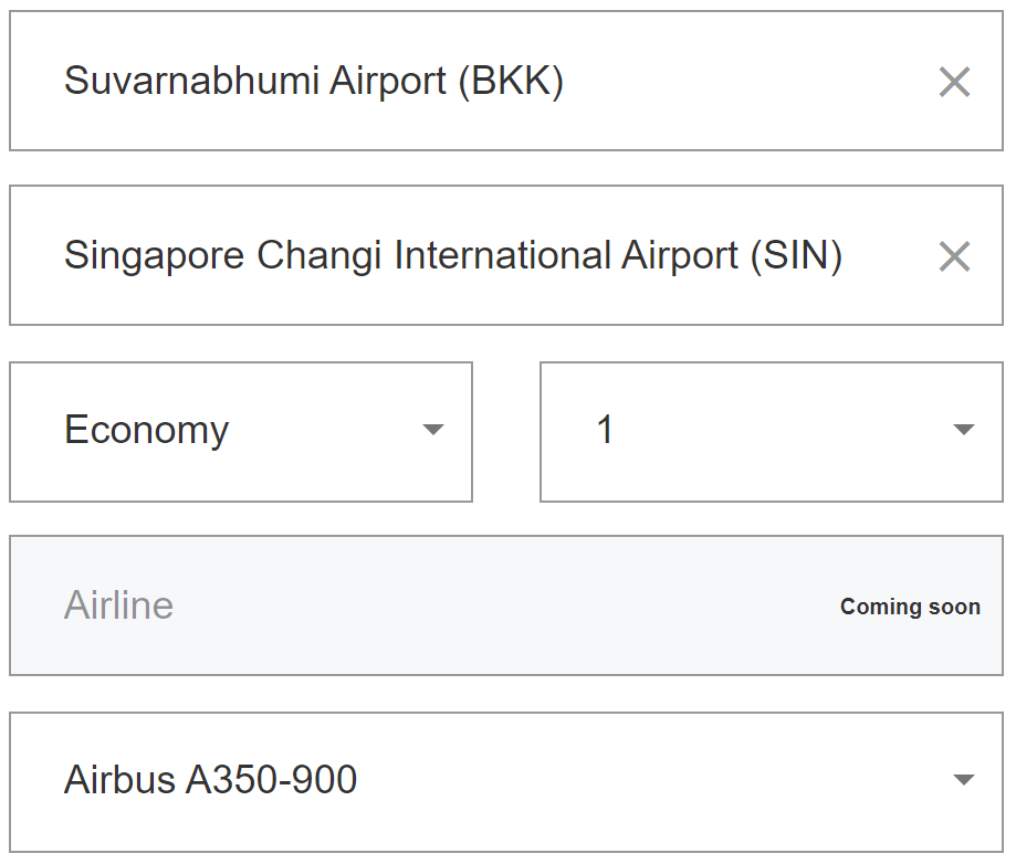 IATA CO2 Connect Calculator - calculation example