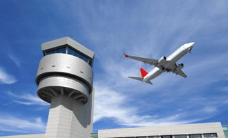 Airport control tower, passenger airplane.jpg