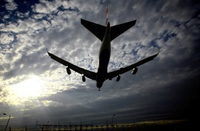 Aircraft low over runway