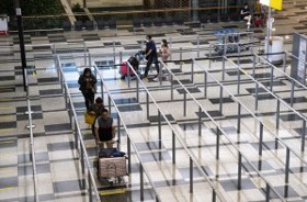 Few passengers in queue for security